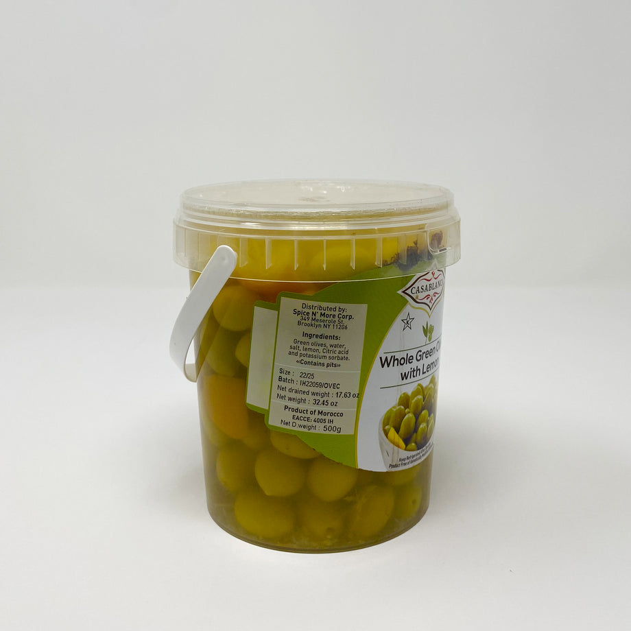 Casablnaca Whole green olives with lemon – Two Brothers Halal Market